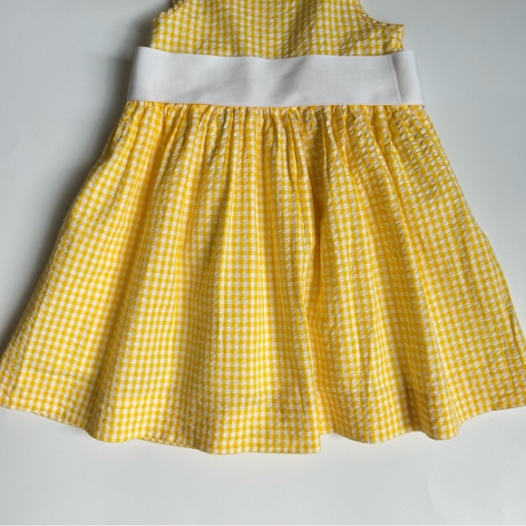 Ralph Lauren Yellow and White Gingham Seersucker Dress and Bloomer, Size 12M - Picture 3 of 12